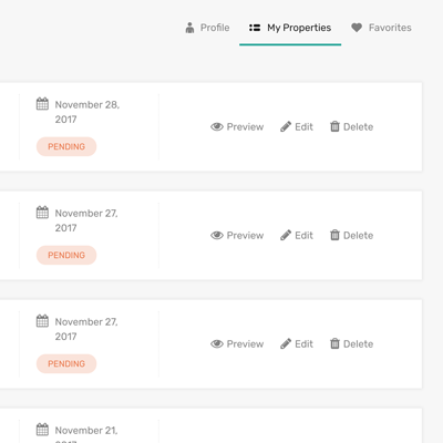 Front End - My Properties